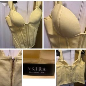 AKIRA Light Yellow Corset Top
